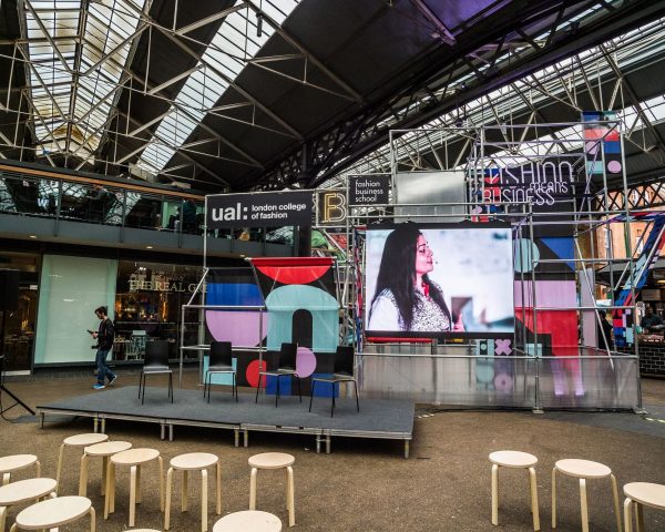 LED Video Wall & Audio Visual for UAL at old Old Spitalfields Market - Design By Joana Filipe